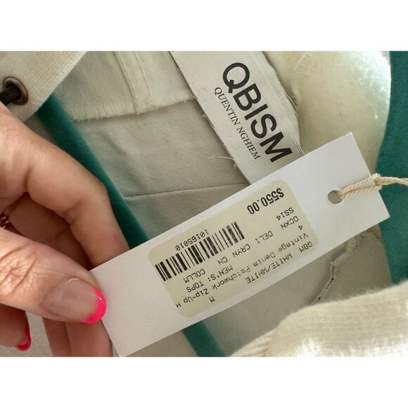 QBISM Quentin Nghiem Vintage Denim Patchwork Zip Up Hoodie Sz M NEW - Picture 10 of 10